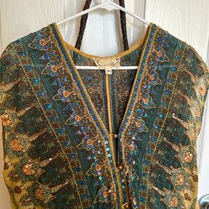 Vintage Anthropologie sequin button down tunic